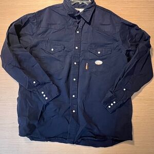 Rasco FR Snap Shirt | Navy 3xl Navy Button-Up Shirt